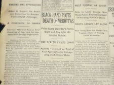 1922 FEBRUARY 10 NEW YORK TIMES - BLACK HAND PLOTS DEATH OF VEROTTAS - NT 9008 picture