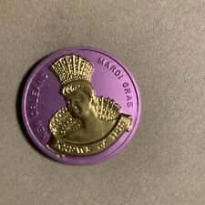 krewe of iris 1973 Purple Gold Dual Color High Relief Aluminum Doubloon picture