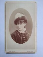 CDV Beautiful Young Lady Nice Hat Pearls Fashion Portrait by J Jackson Rochdale picture
