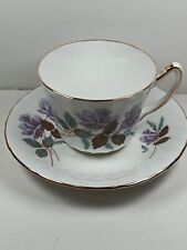 Vintage Royal Kendall Tea Cup Saucer Floral Fine Bone China England Mid Century picture