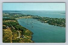 Bailey Island ME-Maine, Aerial Of Mackerel Cove, Antique, Vintage Postcard picture