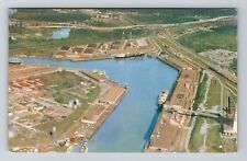 Houston TX-Texas, Houston Ship Channel & Turning Basin Vintage Souvenir Postcard picture
