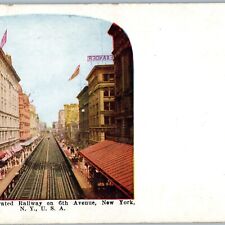 c1910s New York City, NY Manhattan Elevated Railway 6th Ave Like Stereoview A189 picture