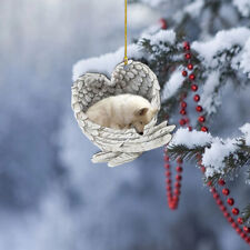 American Eskimo Sleeping Angel Ornament, Dog Angel Wings Christmas Ornament picture