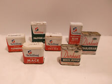 VINTAGE DURKEE 'S & SCHILLING TINS  c. 1950'S-1970'S Spice tins Lot of 7 picture