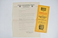 Vintage 1924 General Lead Batteries Co. Newark New Jersey Letterhead Brochure picture