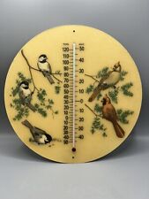 RARE Vintage BACOVA GUILD Thermometer cardinal birds Wildlife 14 inch fiberglass picture
