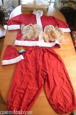 1950's-60's VINTAGE Santa Clause outfit suit with beard and hat SEARS Christmas picture
