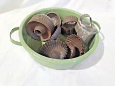 Vintage Willow Baking Tins + Green Enamel Strainer Large Qty Vintage Kitchenalia picture