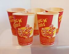 Vintage Dog 'N' Suds 8 Ounce Paper Wax Cups Sweetheart Lot Of 5 Cups 1960's picture