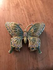 Stunning Butterfly Jewelry, Trinklet Box, Pendant, Rhinestones and Enamel  picture