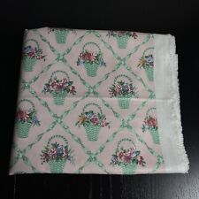 Vintage Chintz Polished Cotton Fabric Pink Green Floral Print P Kaufmann 3 Yards picture