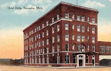 Escanaba Michigan~Hotel Delta~Now Senior Citizens Home~Ludington~1914 Postcard picture