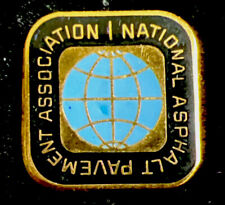 Vintage National Asphalt Pavement Association Lapel Pin Goldtone Black Blue picture