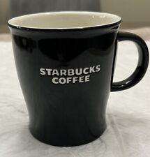 STARBUCKS 2008 Black Coffee Mug Cup Embossed White Name Bone China 12oz picture