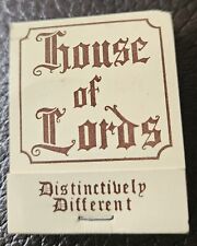 Vintage Matchbook House Of Lords picture