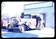 sl81 Original slide 1956 man old antique car 696a picture