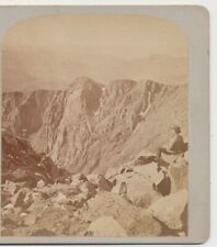 Man Overlooking the Crater Pikes Peak Gurnsey Rocky Mtn Views CO Stereoview picture