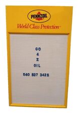 Vintage Pennzoil Menu Board  Sign Plastic 28x18  Ridan Display Inc Pre-owned  picture