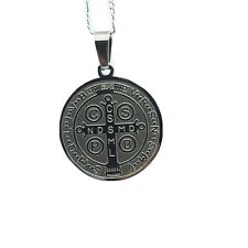 Medalla de San Benito Saint St. Benedict Medallion Medal Pendant chain Necklace picture