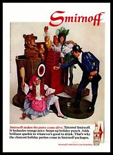 1968 Smirnoff Vodka Christmas Party Gypsy Girl Bear Outfit Vintage Print Ad picture