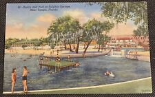 Vintage Tampa Florida, Sulphur Springs 1939 Linen Postcard picture