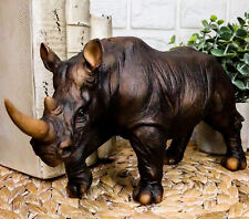 Ebros African Safari Grasslands Rhinoceros Beast Decorative Figurine 11