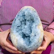 4770G HUGE Natural Blue Celestite Crystal Geode Cave Mineral Specimen 1982 picture