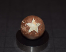 Victorin Era 1800's Antique Star Fired Hard Clay Marble Size .734