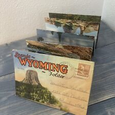 Vintage 1940s Scenic Wyoming Folder Postcard Book  w/18 Painted Scenes (Q6) picture