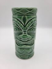 Vintage 2001 Accoutrements- Green Ceramic Tiki Mug Tumbler Cup Hawaiian picture