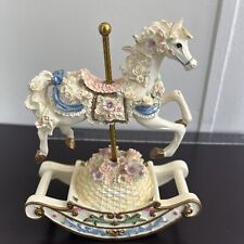 Vintage Wooden Music Box Moving Carousel picture