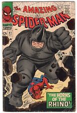 Amazing Spider-Man #41 1966 1st RHINO Marvel Silver Age Comic MISSING Pinup Page picture