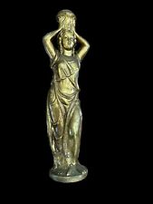 Antique Neoclassical Early Century  Statue Robed Woman with Pot / Stamp Bottom picture
