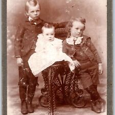ID'd c1880s Forest City IA Cute Baby Cool Boy Child Cabinet Card Elder Field B24 picture