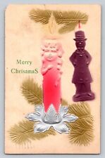 c1910 Anthropomorphic Candle Cookie Merry Christmas P738 Curteich picture