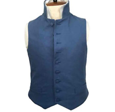 New British 1770s Blue Wool Vest Body Adjusted Fitted Vest With Fast Shipping picture