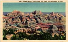 Vintage Postcard- Dante's Delight, Cedar Pass, Bad Lands Nat'l M UnPost 1960s picture