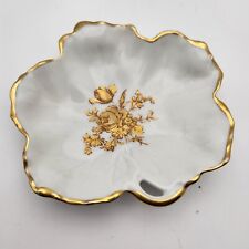 Limoges France Porcelain KT gold trim Roses Dish Trinket Jewelry Ring VINTAGE  picture