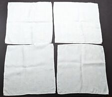 Vintage Set of 4 Napkins White Rayon Clover Thistle Pattern picture