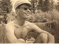 1961 Shirtless Handsome Man Sunglasses Smile Gay int Vintage Portrait Photo picture