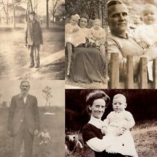 x5 LOT c1910s People Outdoors RPPC Nature Baby Woman Men Real Photos Old A176 picture