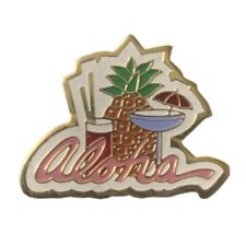 Vintage Hawaii Aloha Pineapple Drinks Travel Souvenir Pin picture