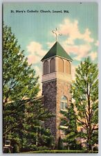 Postcard St Mary's Catholic Church, Laurel, Maryland linen T122 picture