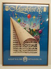 Rare 1986 Musikfest 86 Framed Poster Bethlehem Pa Music festival fest picture