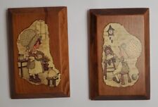 Wood Handmade Plaques Hobby 70s Style Primitve Country 2 Count 3.88