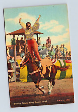 COUNCIL BLUFFS, IA RODEO BERNICE DORSEY DOING ROMAN STAND POSTCARD (G-17) picture