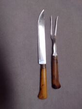 Vintage Bakelite Handled Knife And Fork Set Unbranded USA Made picture