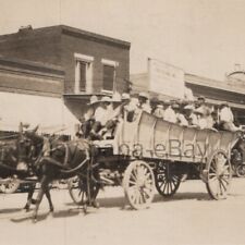 1900s RPPC Rock Island Lines Railroad Parade Wagon Phillipsburg Kansas Postcard picture