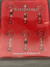 Stunning Vintage Set of 6 Waterford Christmas Crystal Ornament Enhancers picture